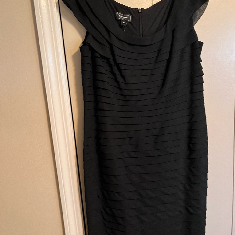 Calvin Klein Black Layered Midi Dress